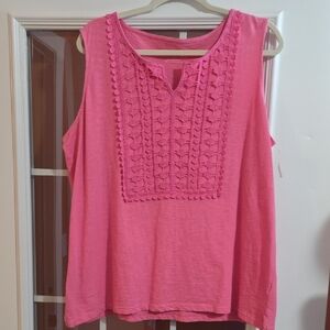 Talbots Pink Textured Tank Top